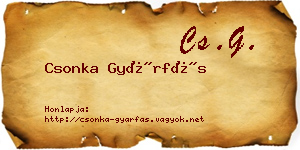 Csonka Gyárfás névjegykártya
